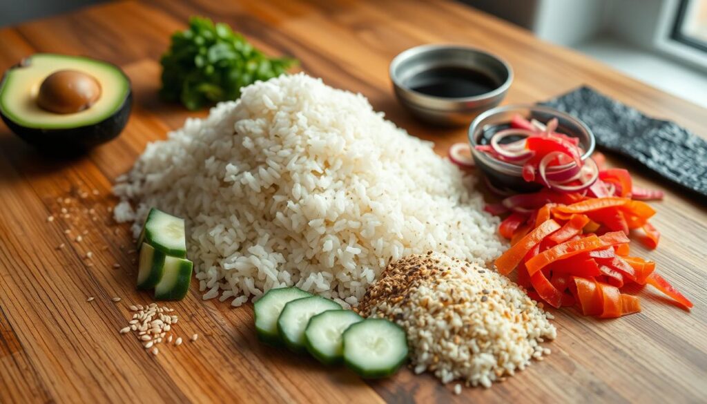 Traditional Rainbow Roll Ingredients